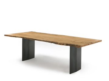 SKY-NATURA BRICCOLA - Rectangular table with briccola wood top and iron base by Riva 1920 - view 2